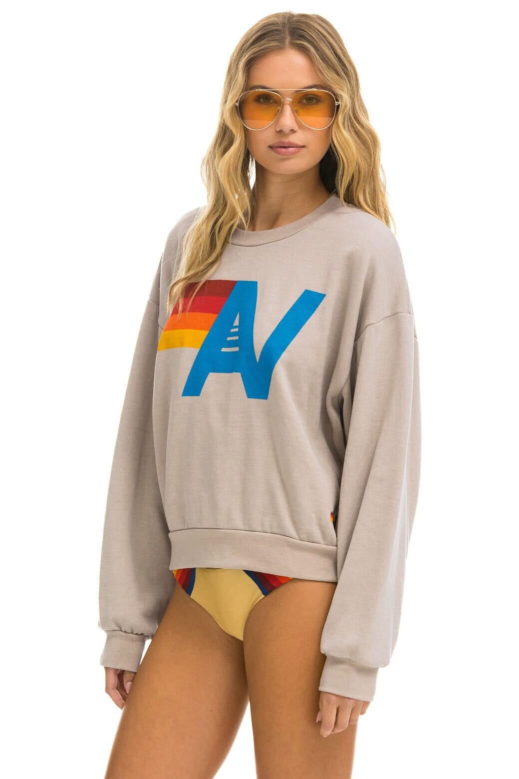 LOGO RELAXED CREW SWEATSHIRT - SAND - Image 2