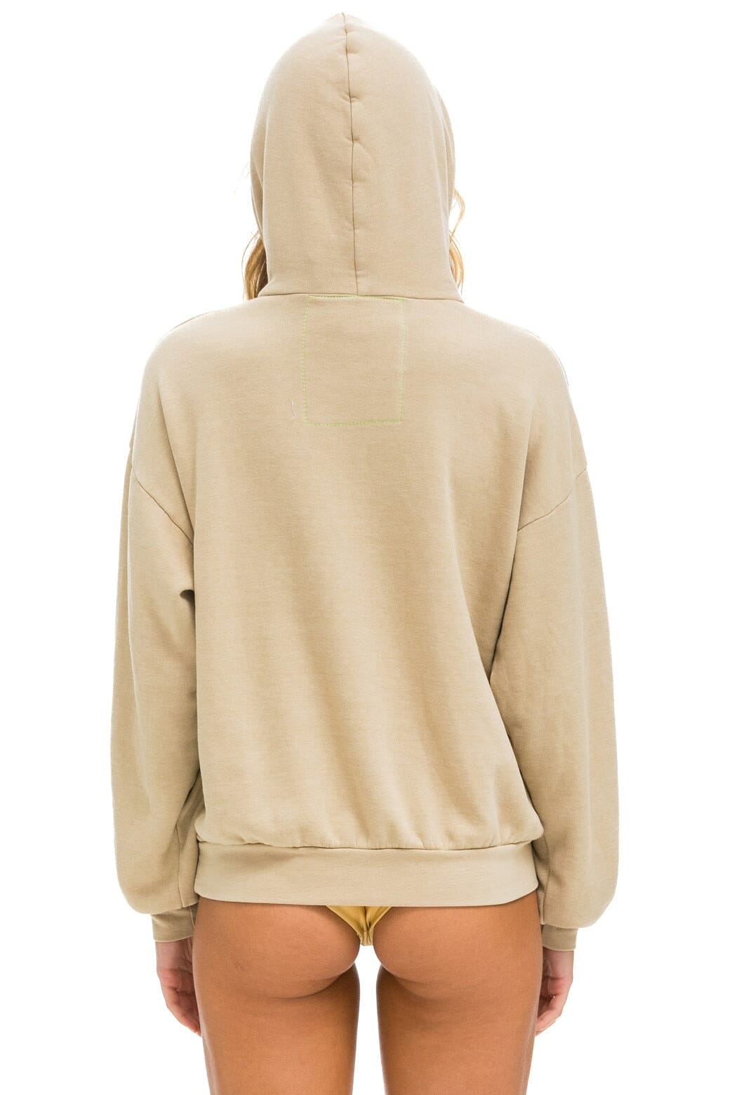 LOGO STITCH PULLOVER RELAXED HOODIE - SAND - Image 7
