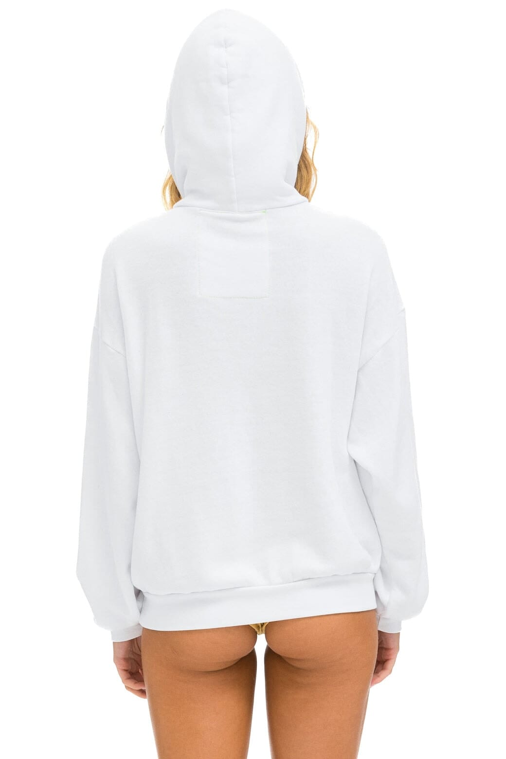 LOGO STITCH PULLOVER RELAXED HOODIE - WHITE - Image 7