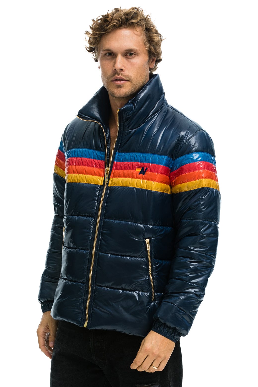 4 STRIPE LUXE TRAVELER JACKET - GLOSSY DEEP BLUE - Image 2