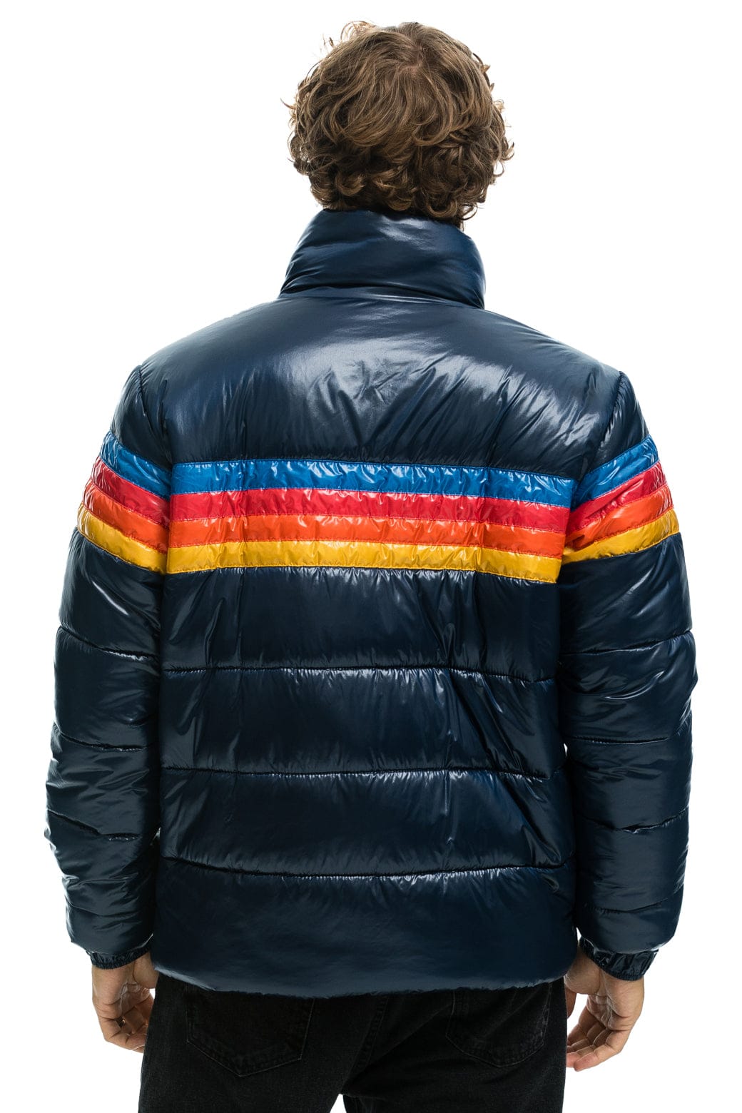 4 STRIPE LUXE TRAVELER JACKET - GLOSSY DEEP BLUE - Image 3