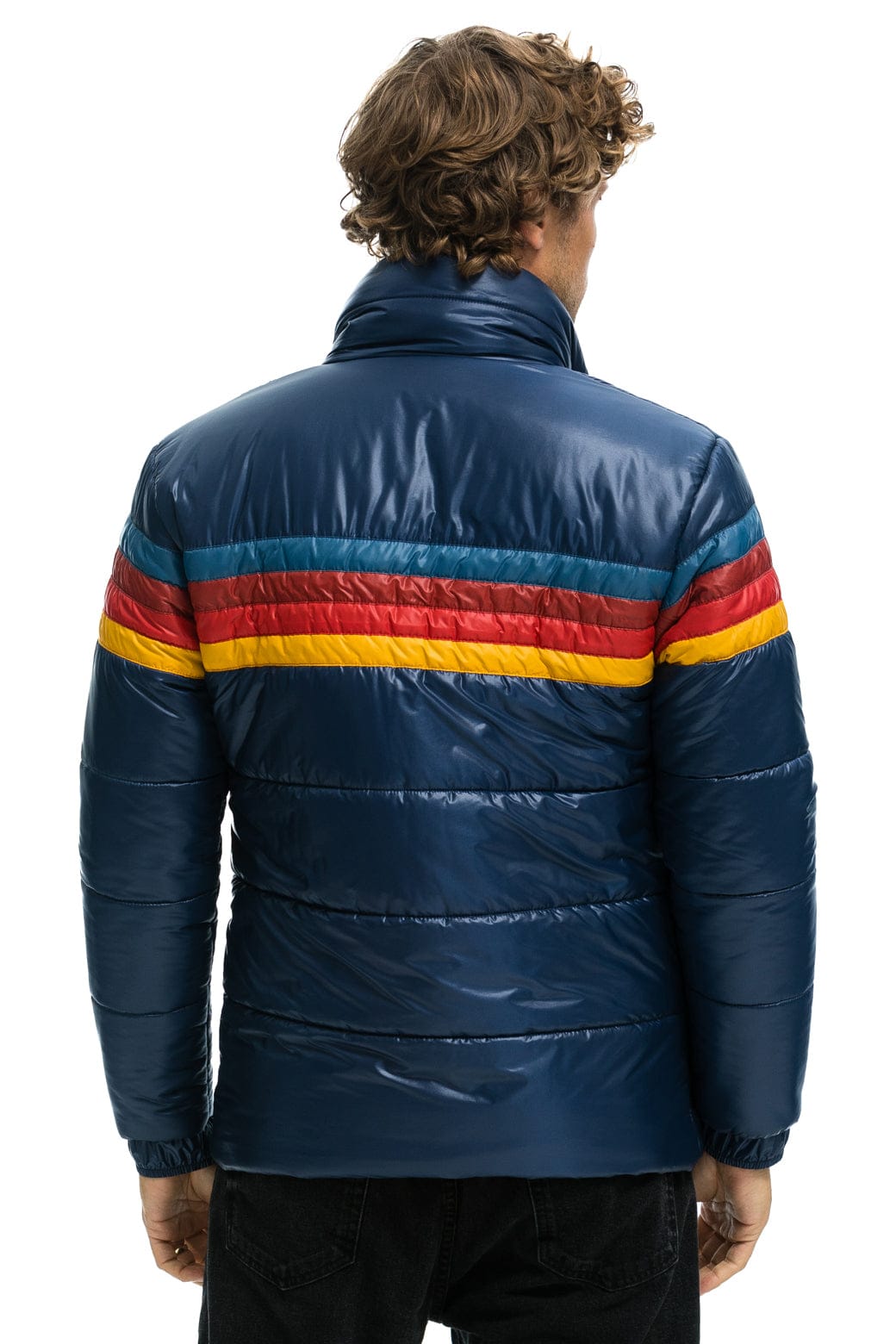 4 STRIPE LUXE TRAVELER JACKET - GLOSSY DEEP BLUE - Image 5