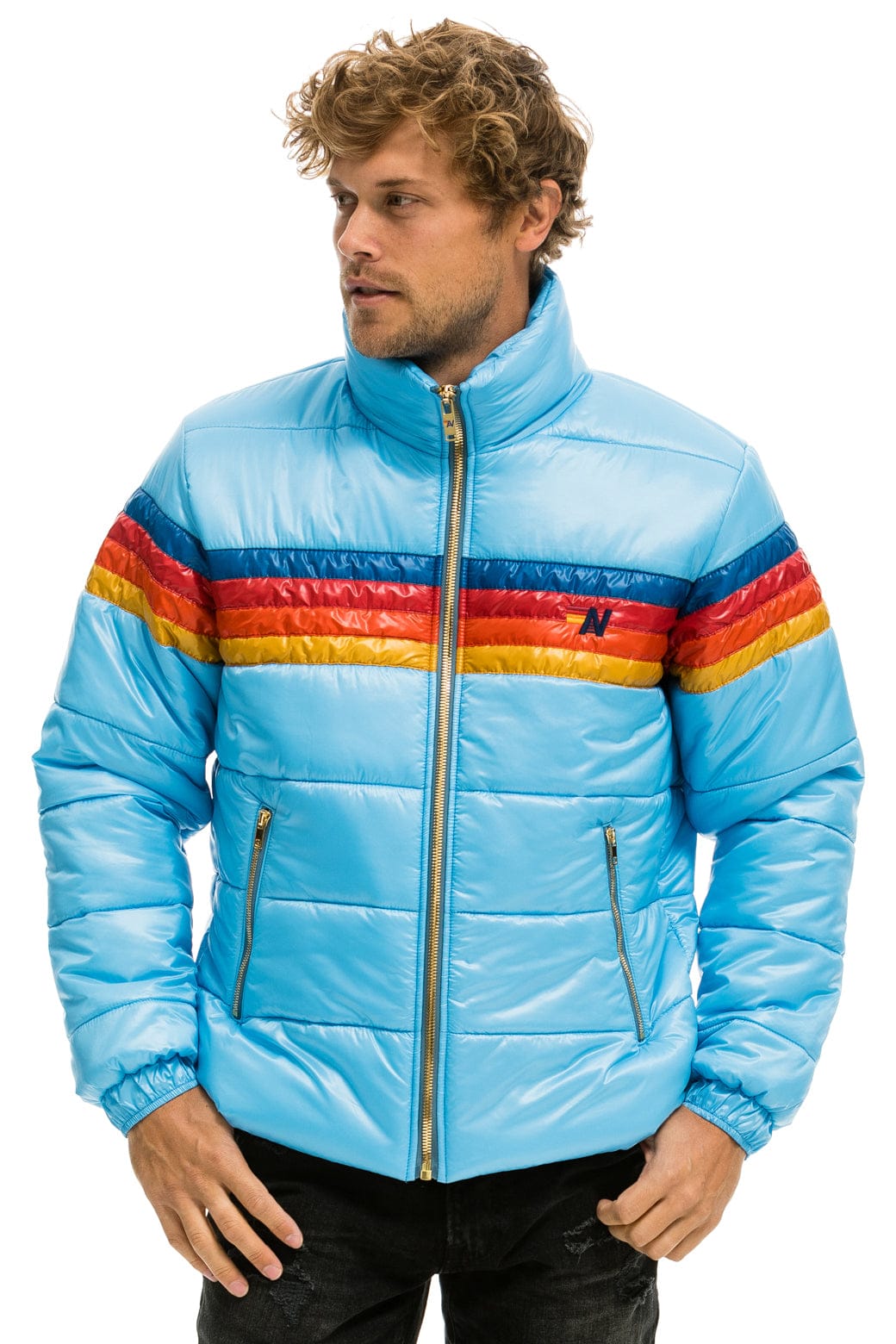 4 STRIPE LUXE TRAVELER JACKET - GLOSSY SKY - Image 4