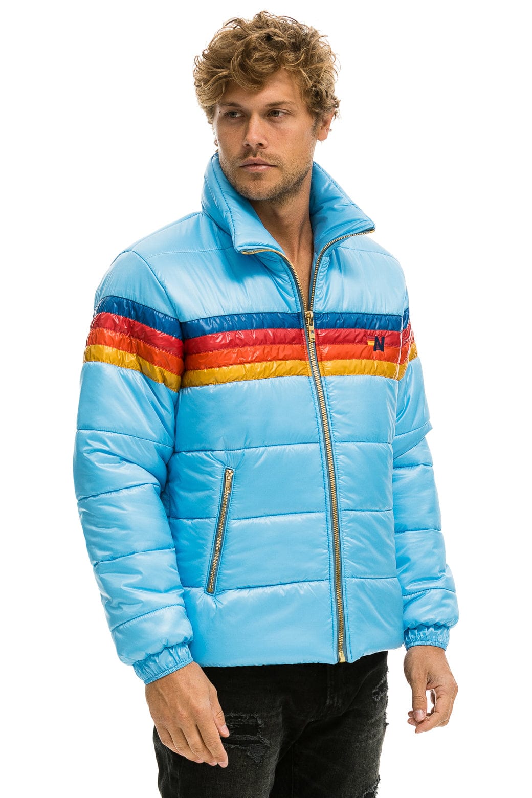 4 STRIPE LUXE TRAVELER JACKET - GLOSSY SKY - Image 2