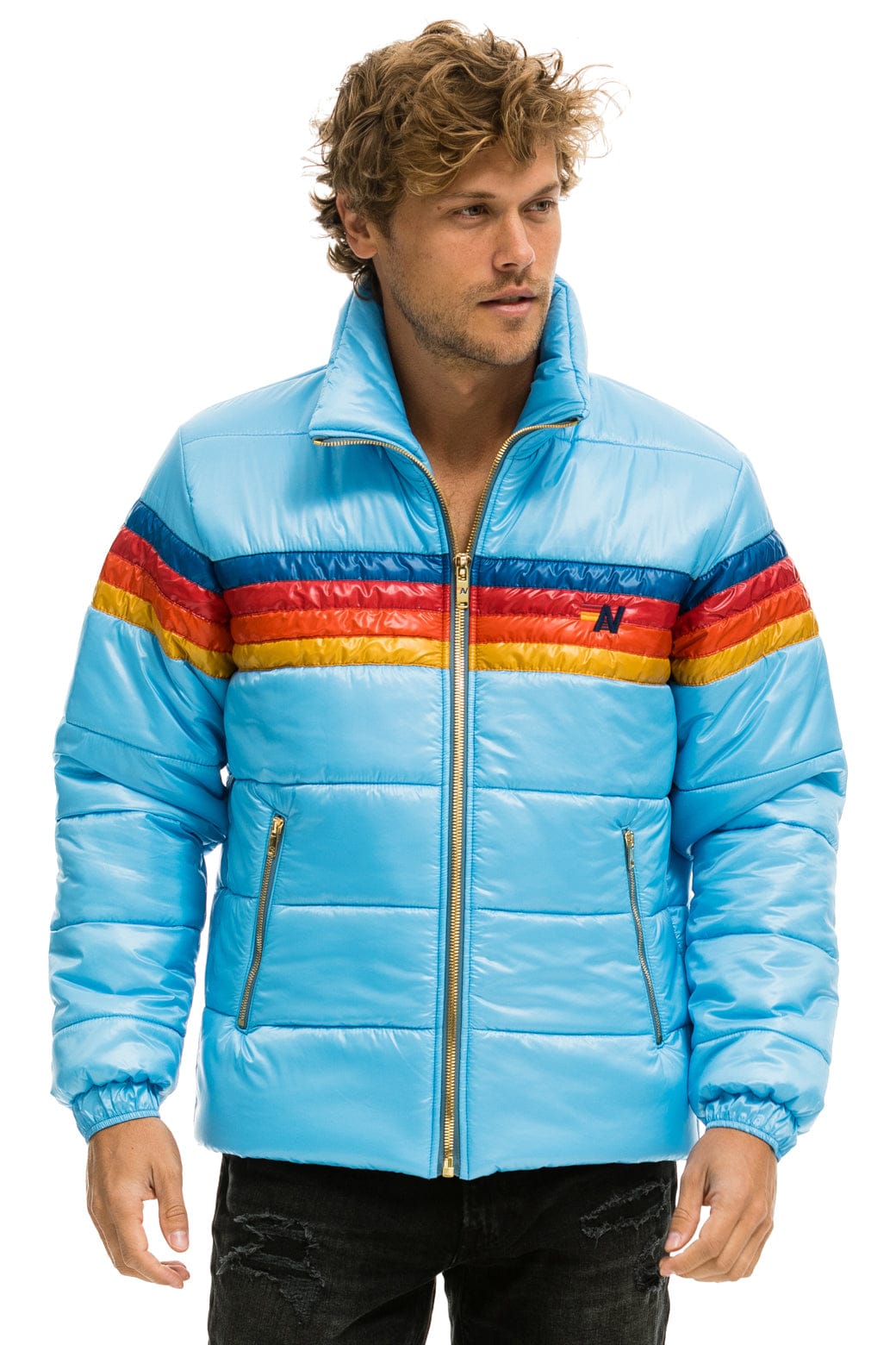 4 STRIPE LUXE TRAVELER JACKET - GLOSSY SKY - Image 3