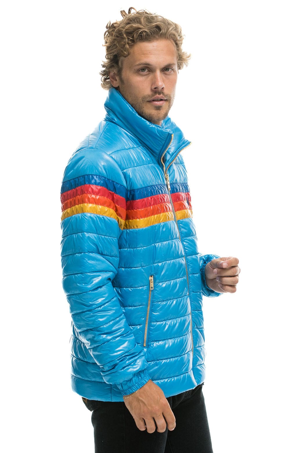 4 STRIPE TRAVELER JACKET - OCEAN GLOSSY - Image 2