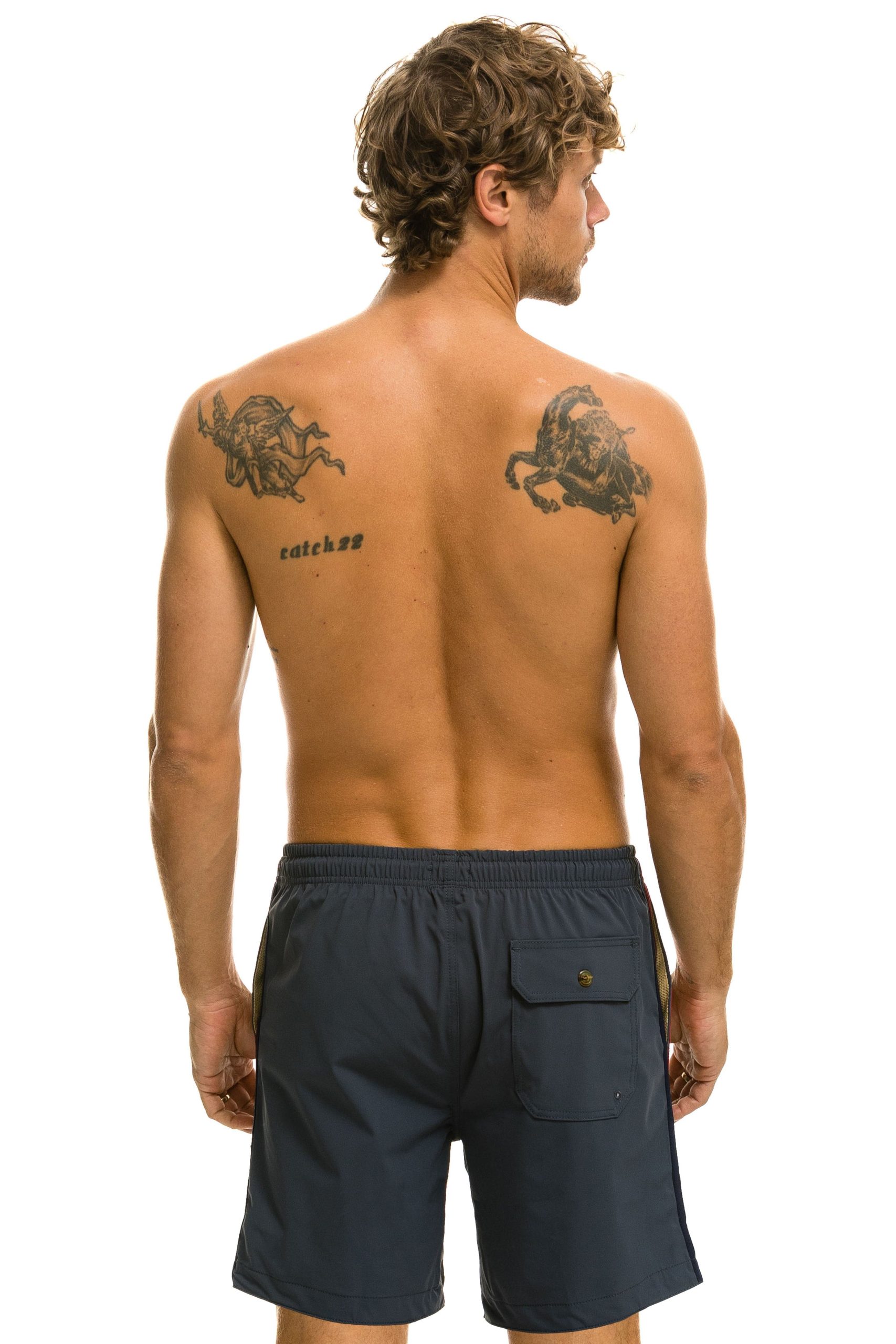 MEN'S 5 STRIPE FLEX SHORTS 7 INCH - TITANIUM - Image 3