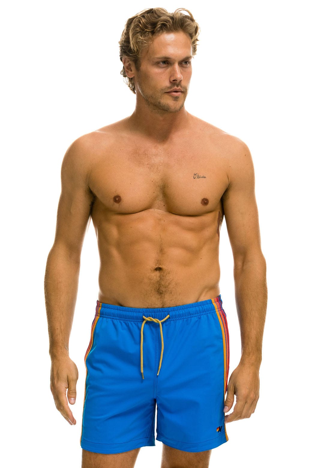 MEN'S 5 STRIPE FLEX SHORTS - PARROT BLUE - Image 3