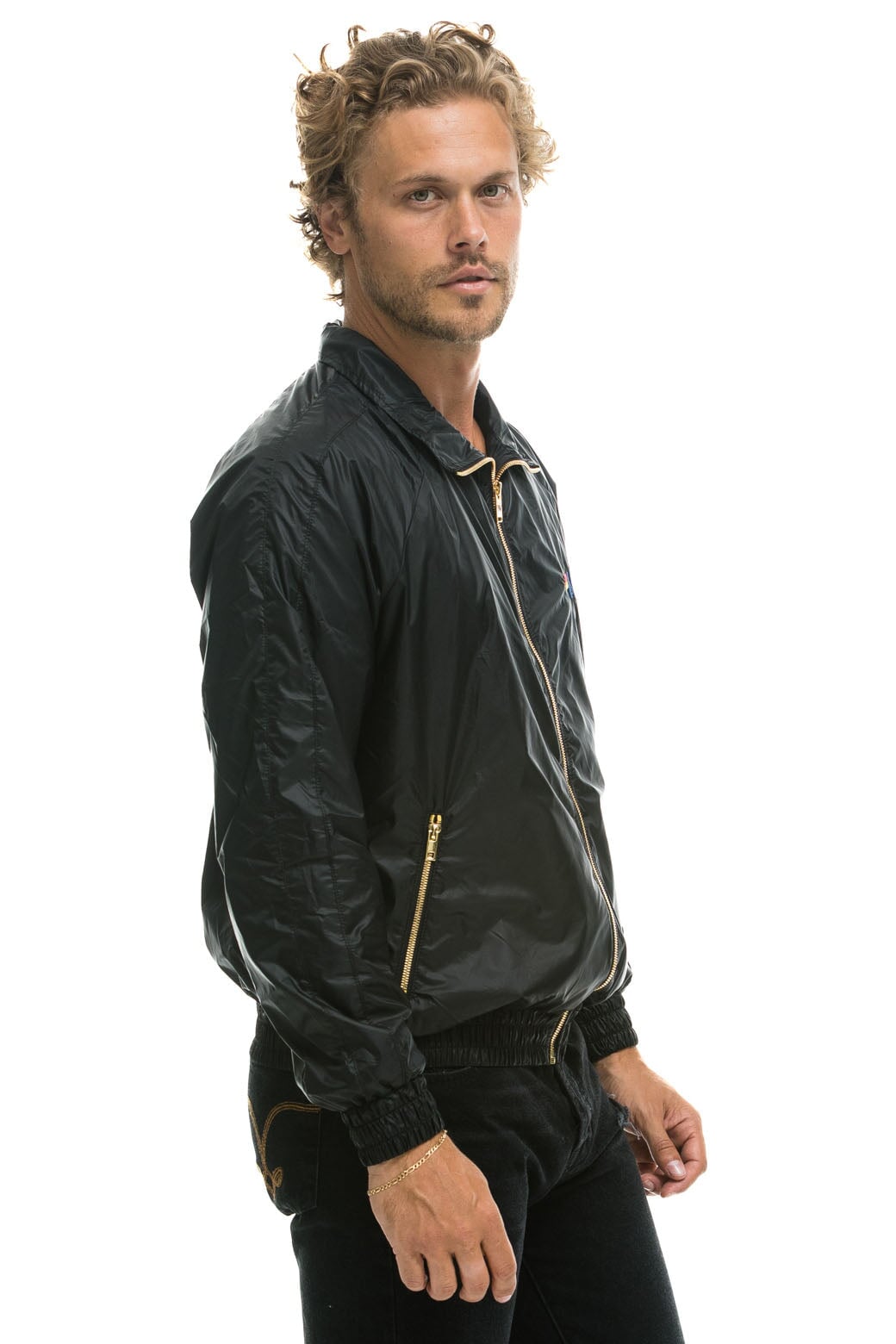 MEN'S BASIC WINDBREAKER - BLACK - Image 3