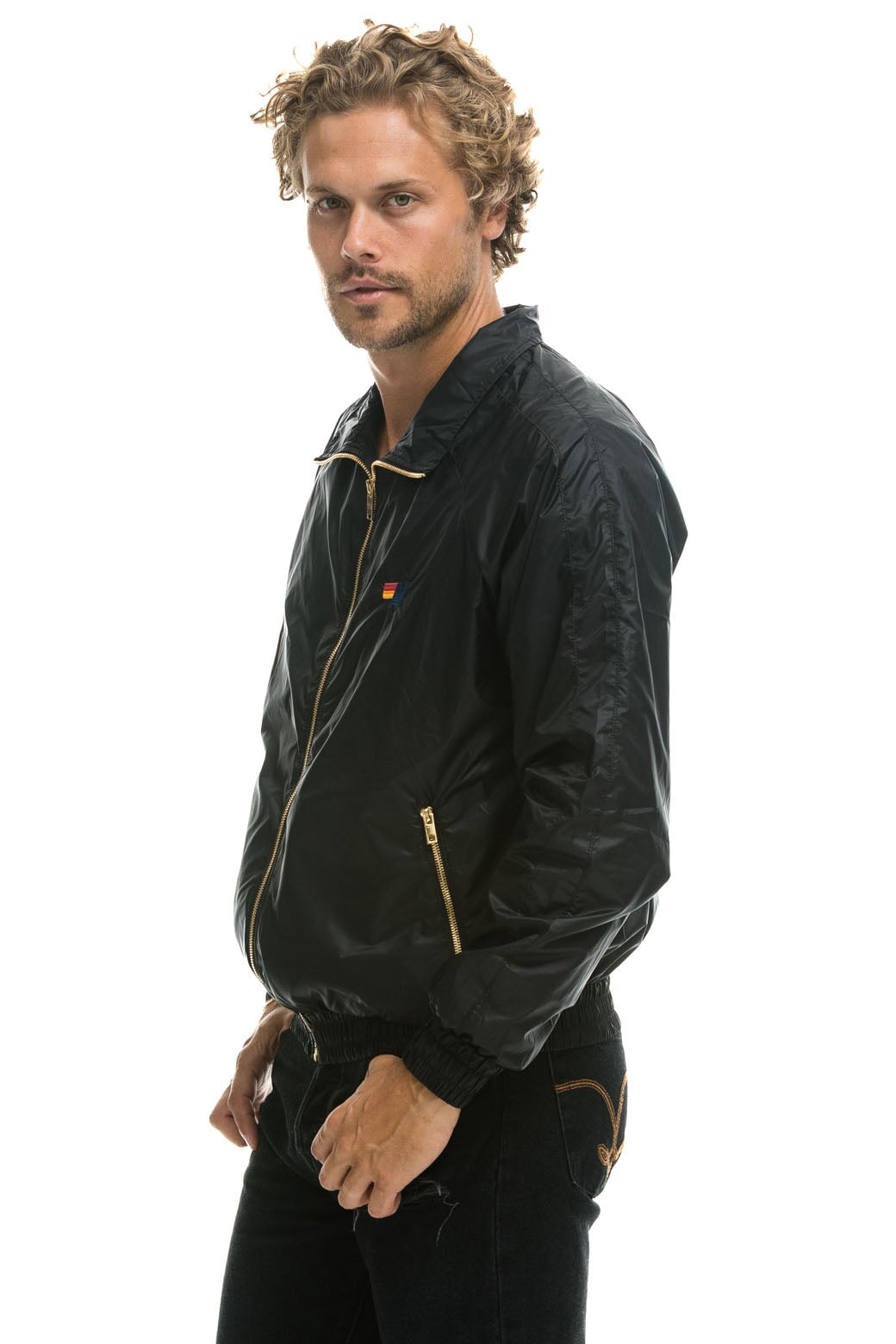 MEN'S BASIC WINDBREAKER - BLACK - Image 4