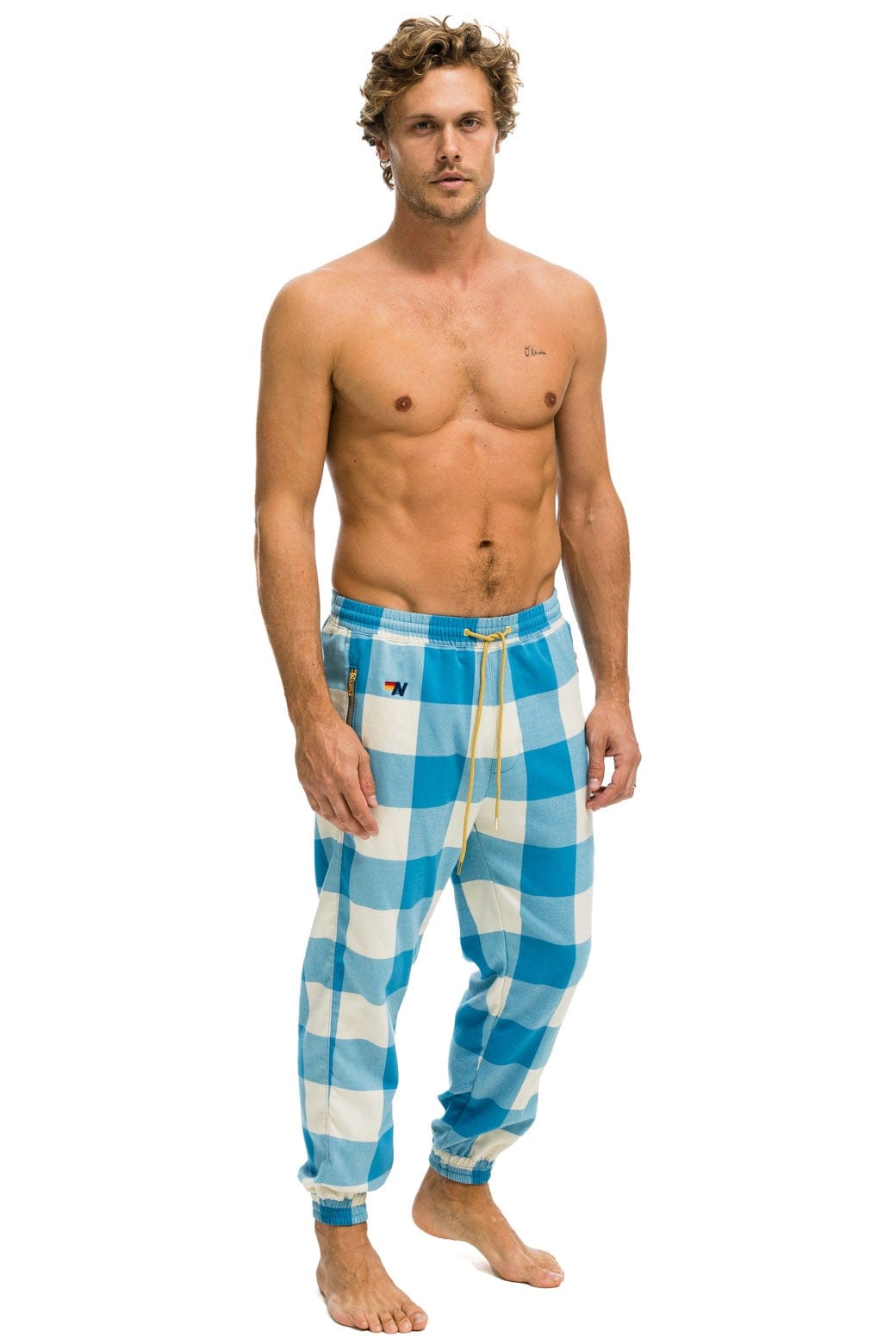 UNISEX PLAID LODGE PANT - SKY PLAID - Image 6