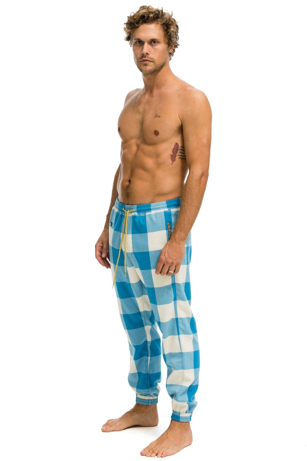 UNISEX PLAID LODGE PANT - SKY PLAID - Image 4