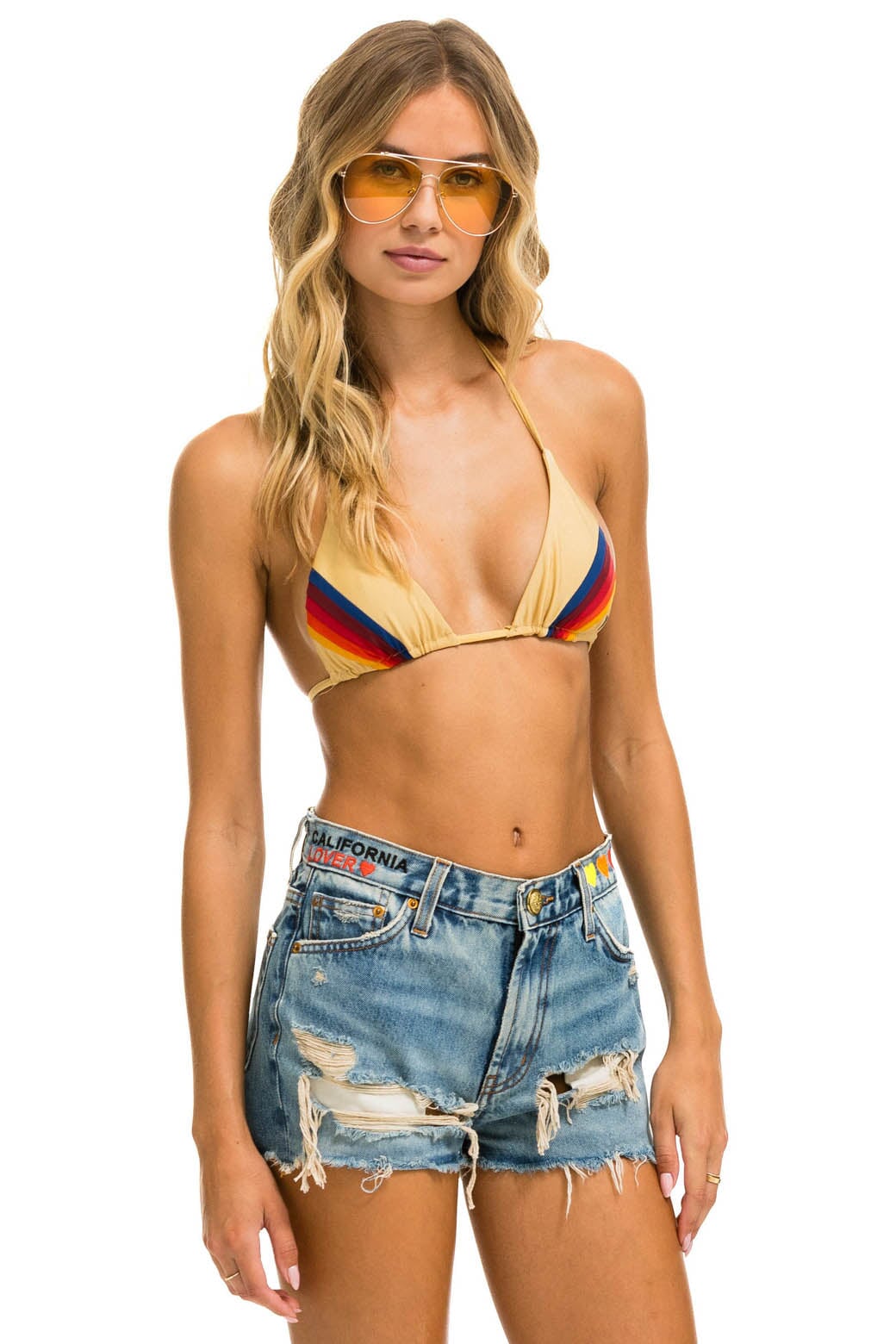 MID RISE ROCKER COWGIRL CUTOFF CALI LOVER HEART JEAN SHORTS - VINTAGE - Image 3