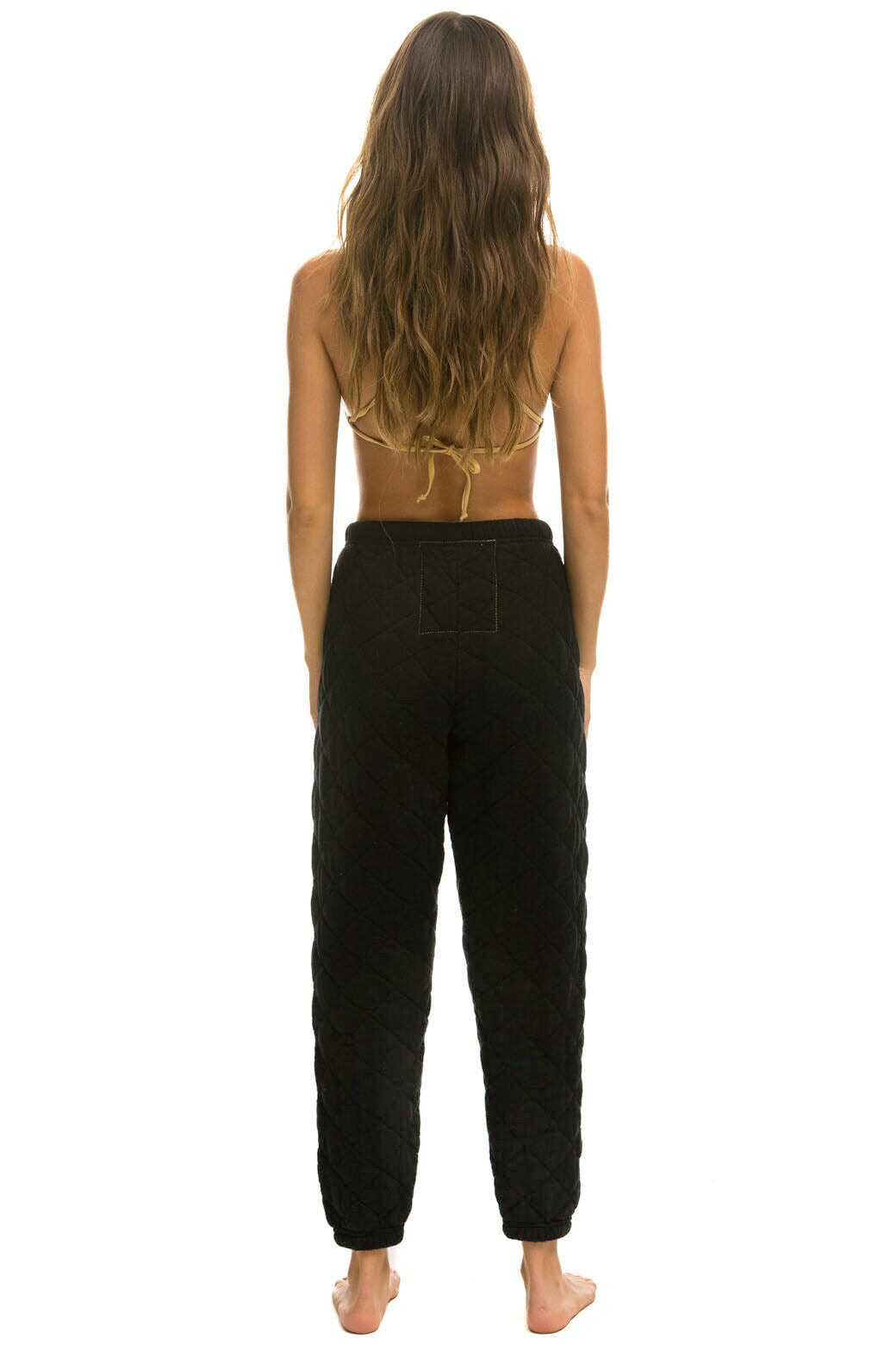 QUILTED SWEATPANTS - BLACK - Image 3