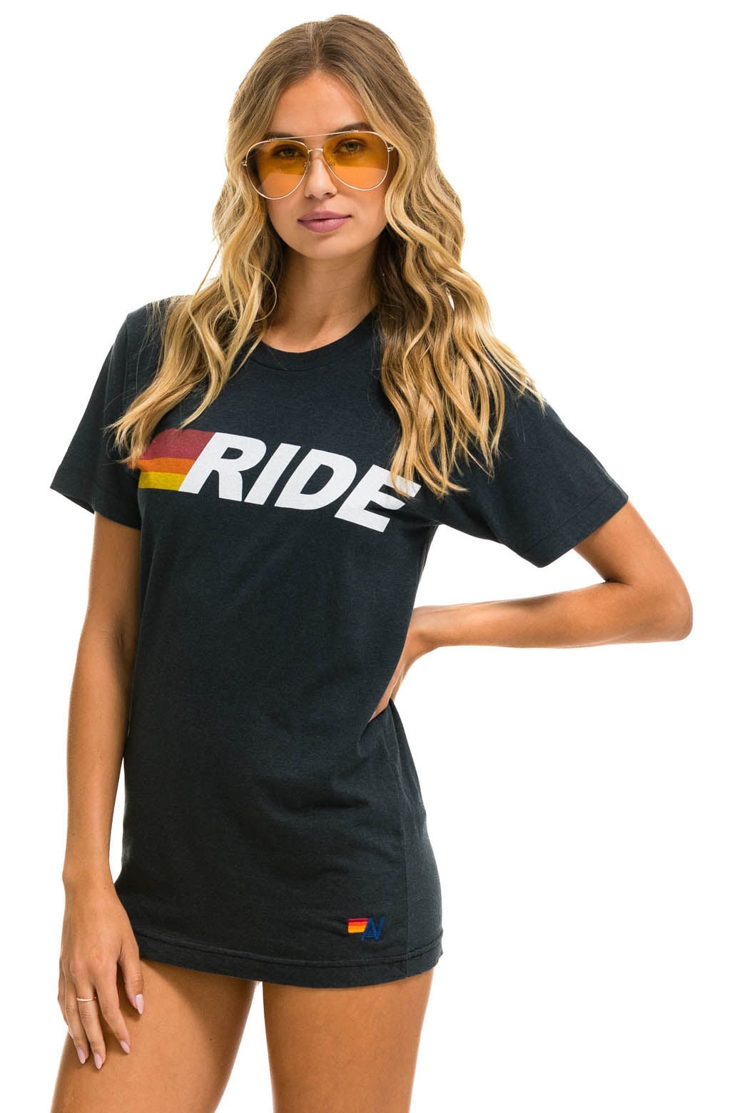 RIDE LOGO WHITE TEE - CHARCOAL - Image 3