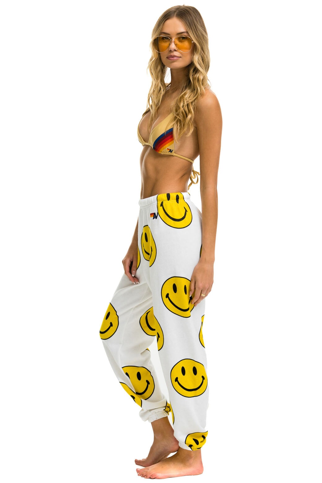 SMILEY REPEAT SWEATPANTS - WHITE - Image 2