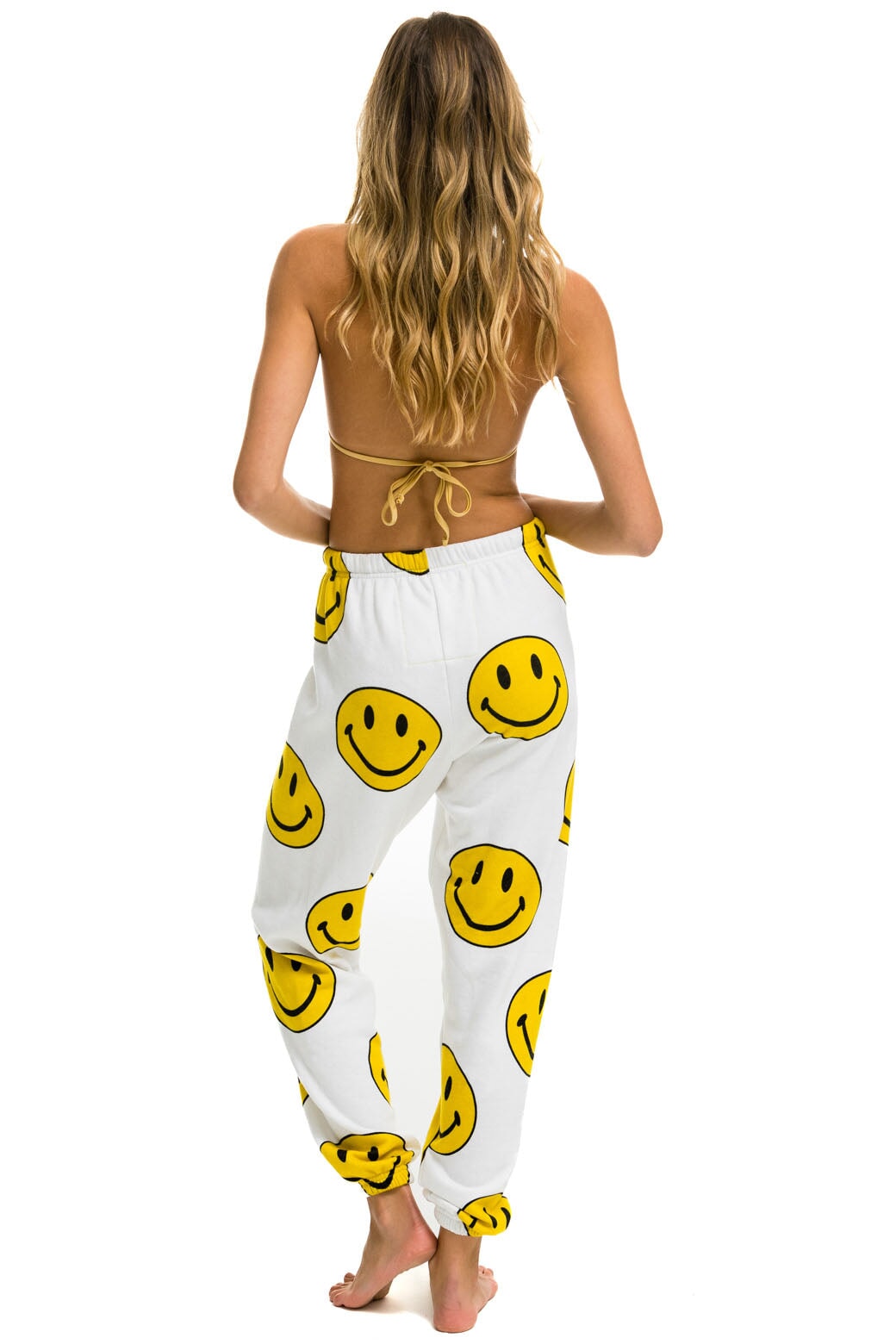 SMILEY REPEAT SWEATPANTS - WHITE - Image 3