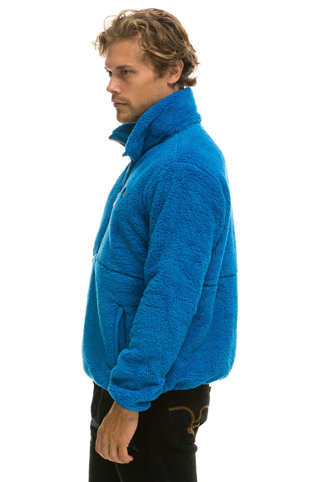 TEDDY UNISEX HALF ZIP JACKET - BLUE CINA - Image 4