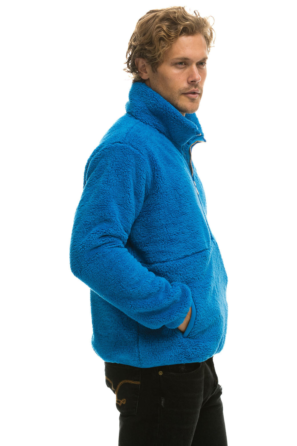 TEDDY UNISEX HALF ZIP JACKET - BLUE CINA - Image 6