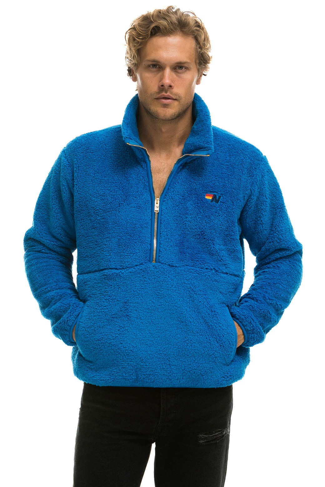 TEDDY UNISEX HALF ZIP JACKET - BLUE CINA - Image 7