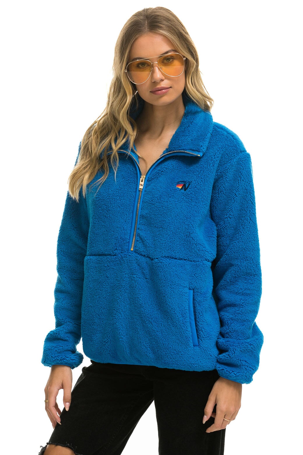 TEDDY UNISEX HALF ZIP JACKET - BLUE CINA - Image 3