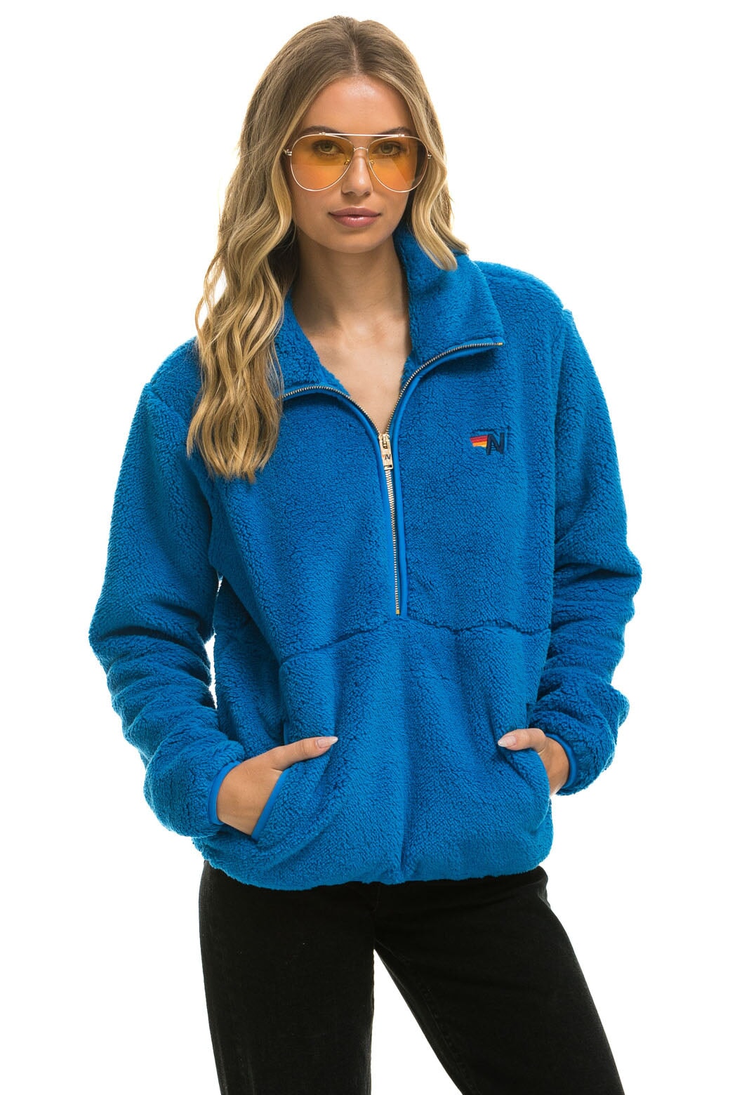 TEDDY UNISEX HALF ZIP JACKET - BLUE CINA - Image 5