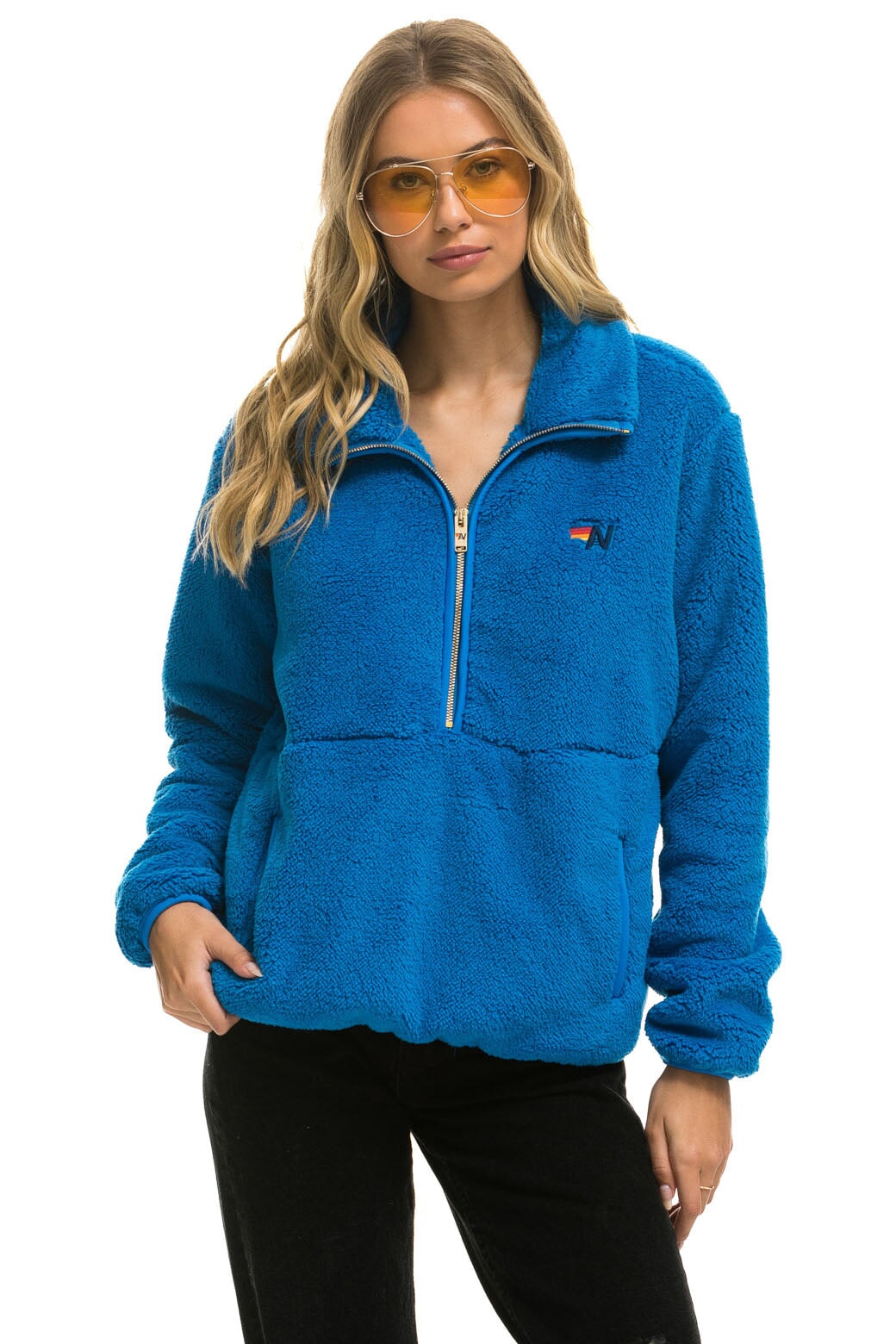 TEDDY UNISEX HALF ZIP JACKET - BLUE CINA - Image 8
