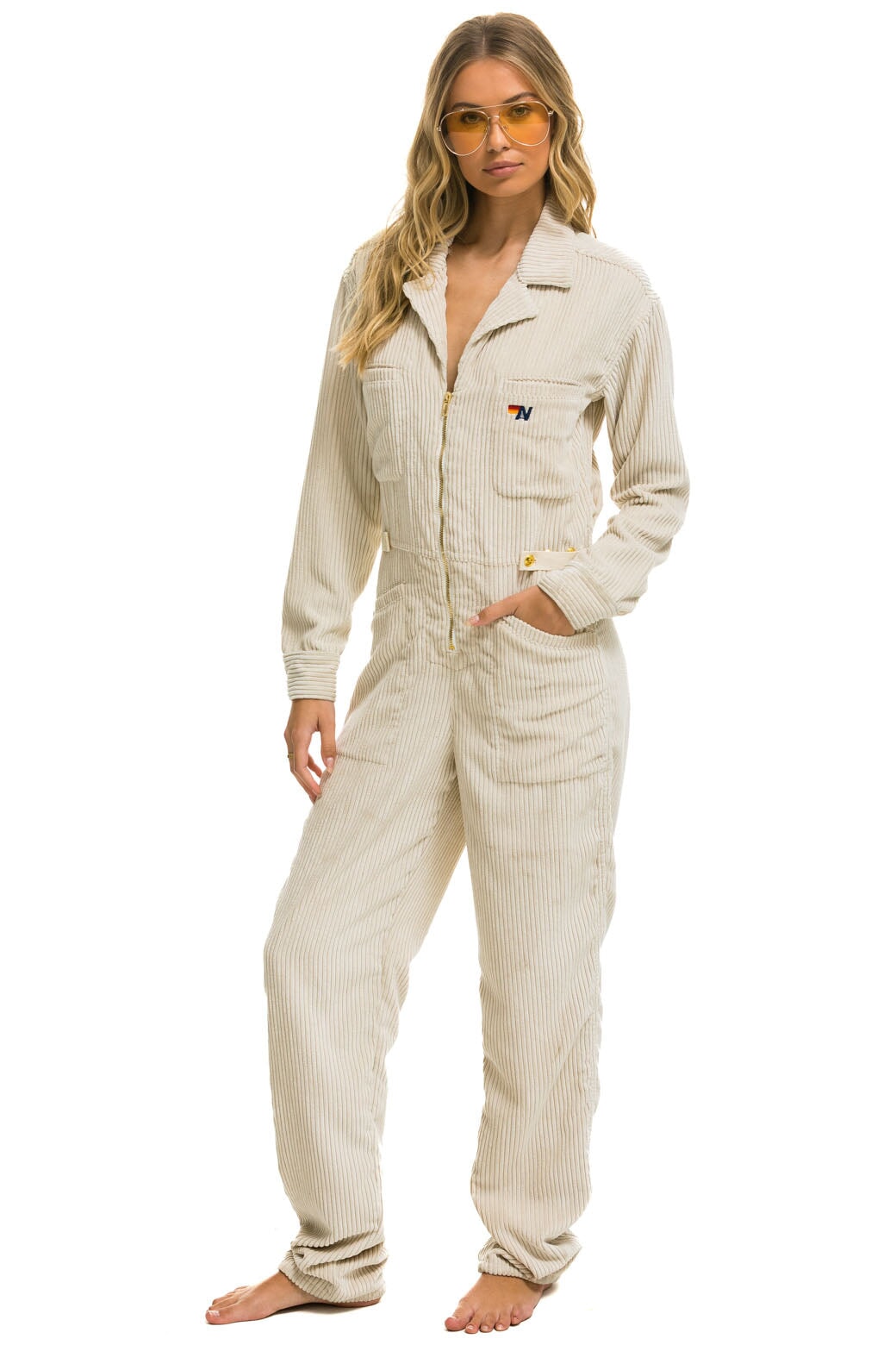 UNISEX CORDUROY FLIGHT SUIT - VINTAGE WHITE - Image 3