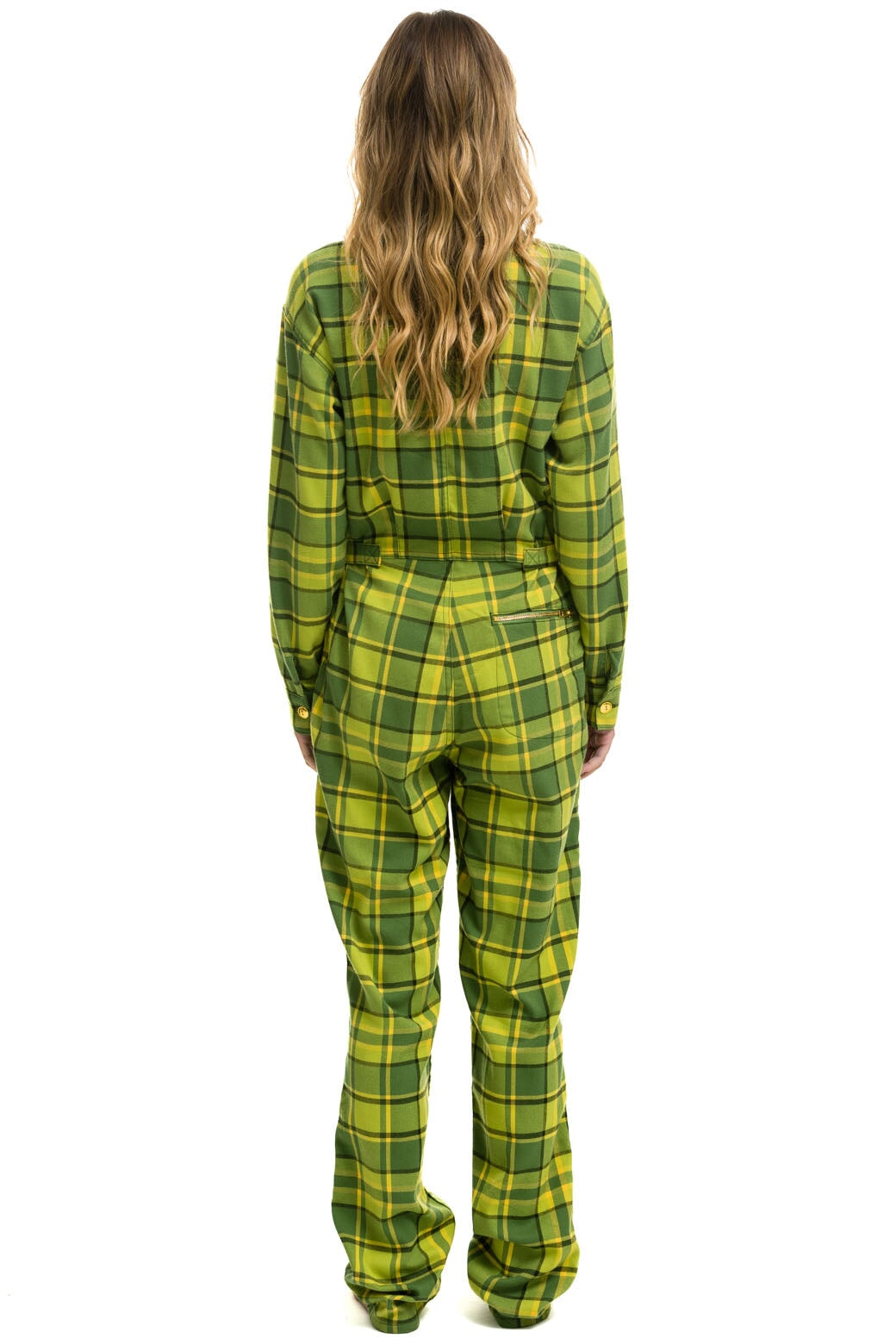 UNISEX PLAID FLIGHT SUIT - AVOCADO PLAID - Image 7