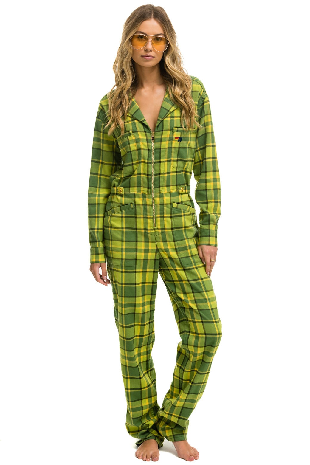 UNISEX PLAID FLIGHT SUIT - AVOCADO PLAID - Image 5