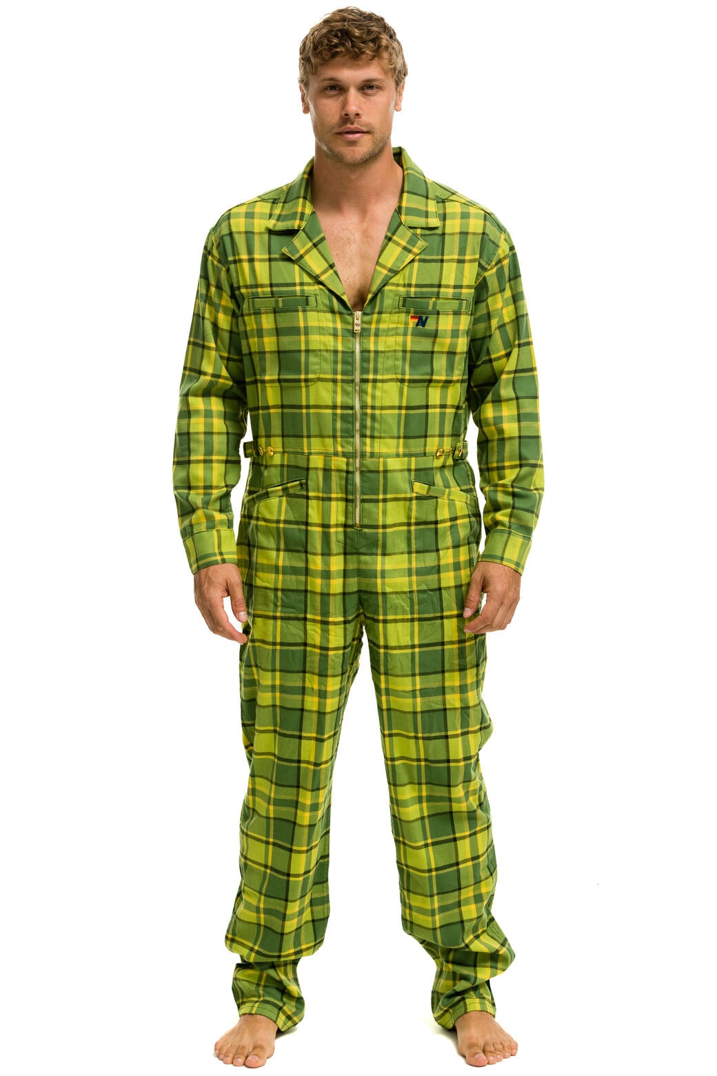 UNISEX PLAID FLIGHT SUIT - AVOCADO PLAID - Image 2