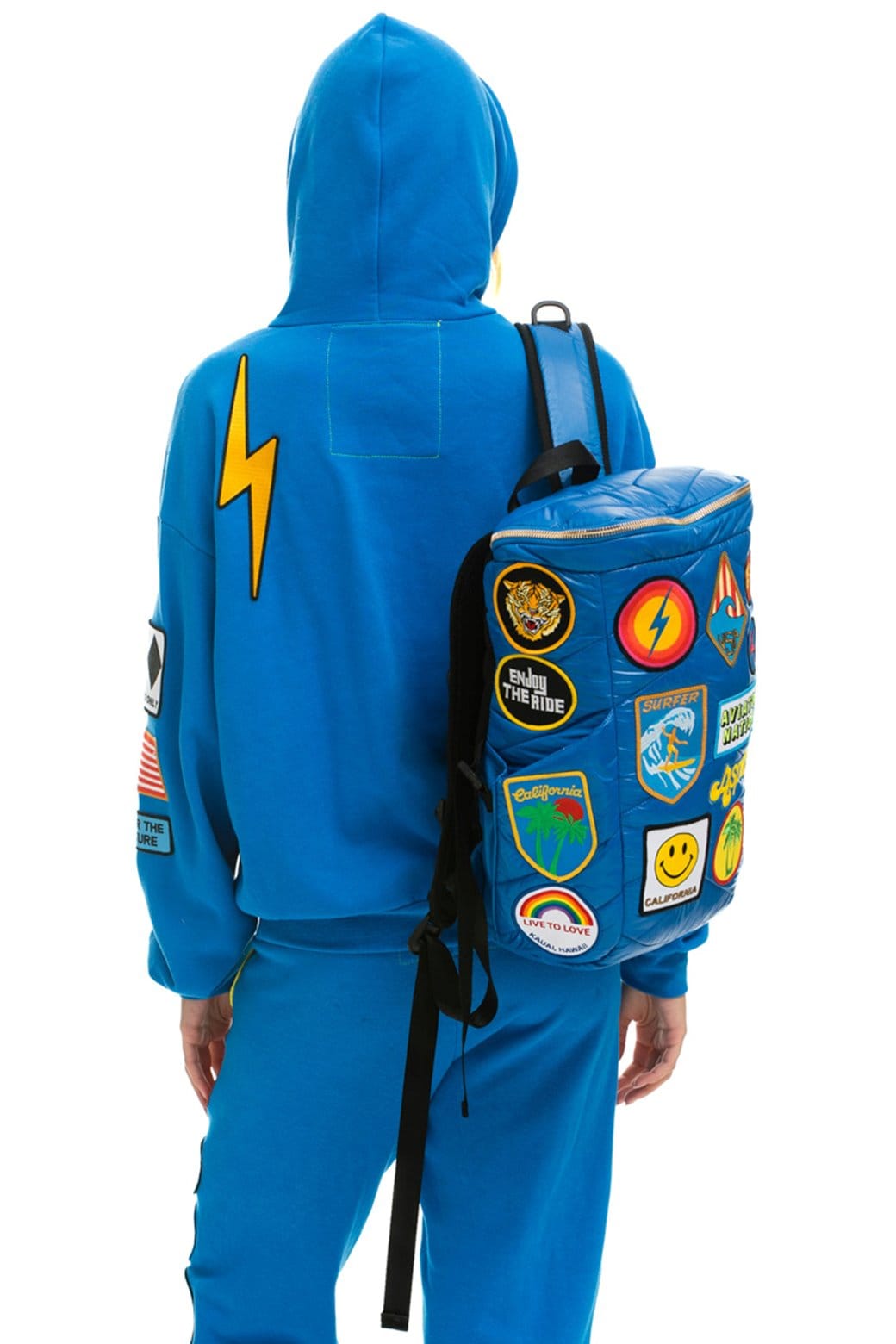 VINTAGE PATCH PUFFER BACKPACK - SNORKEL BLUE GLOSSY - Image 3