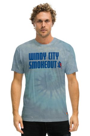 WINDY CITY SMOKEOUT 2023 TEE - TIE DYE HEATHER BLUE