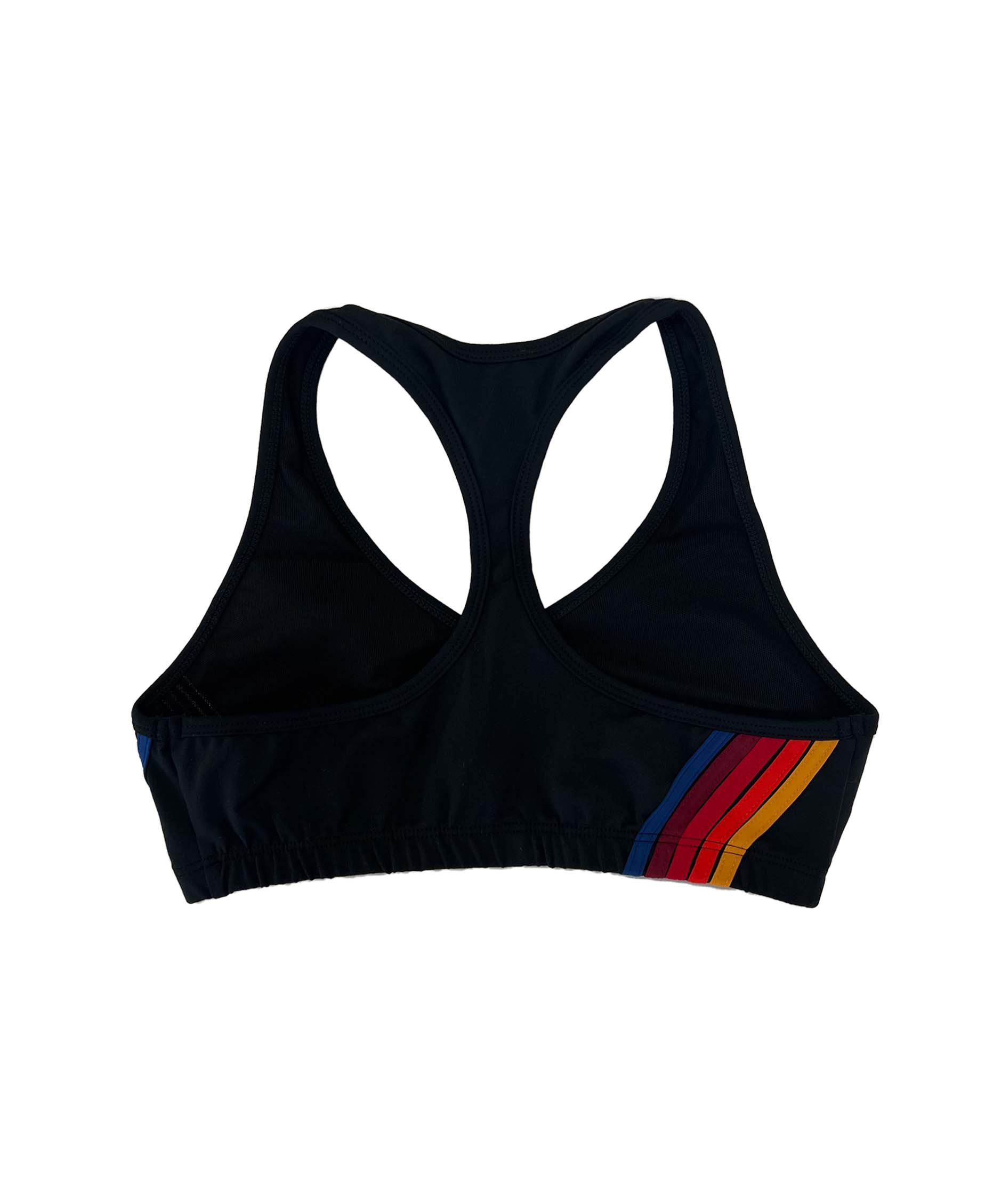 WOMEN'S 5 STRIPE SPORTS BRA - BLACK - Image 4