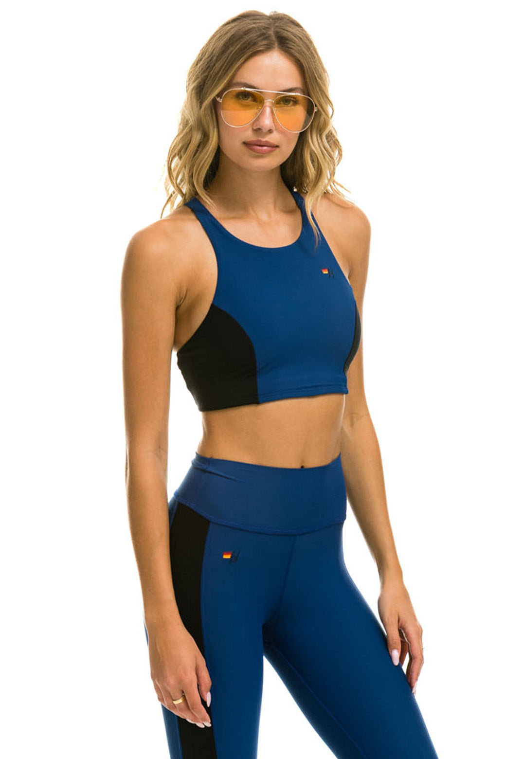 COLOR BLOCK RACER SPORTS BRA - ROYAL - Image 2